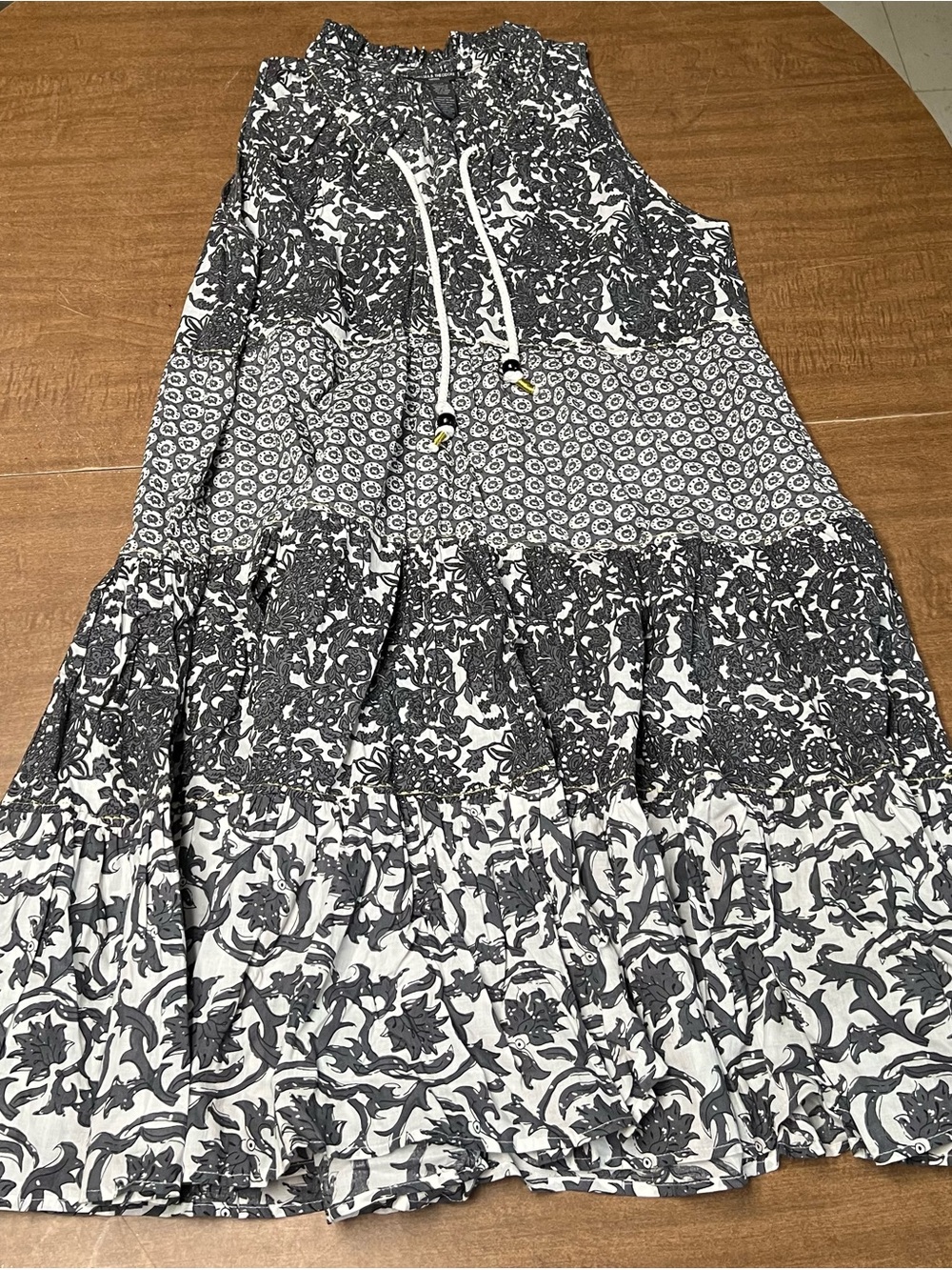 Chelsea & Theodore Black and White Floral Cotton Dress